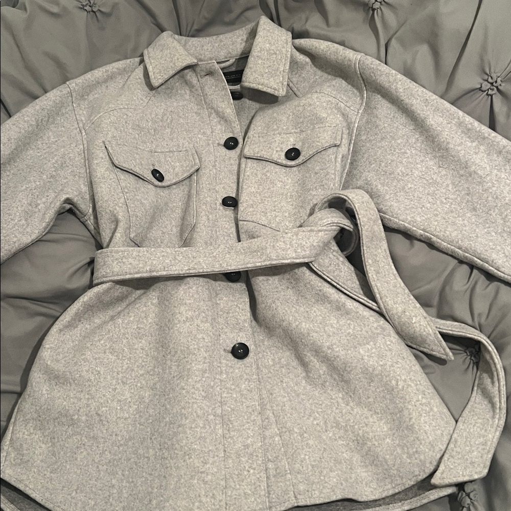 Zara Light Gray Utility Jacket for Women